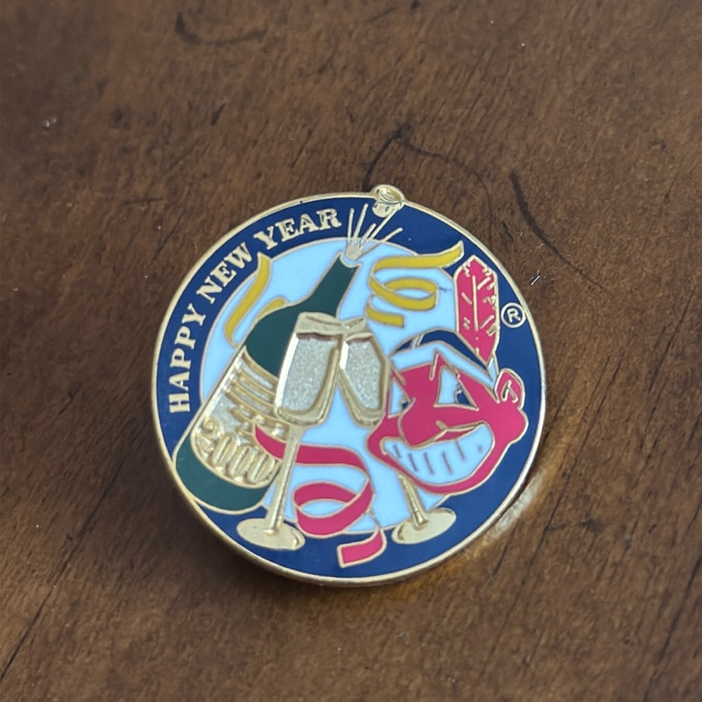 2/$5 Indians Happy New Year 2000 Pin